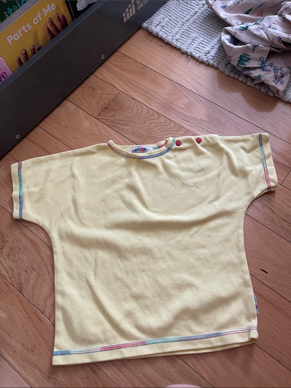 Gymboree Pale Yellow Short-Sleeve Tee with Rainbow Stitching